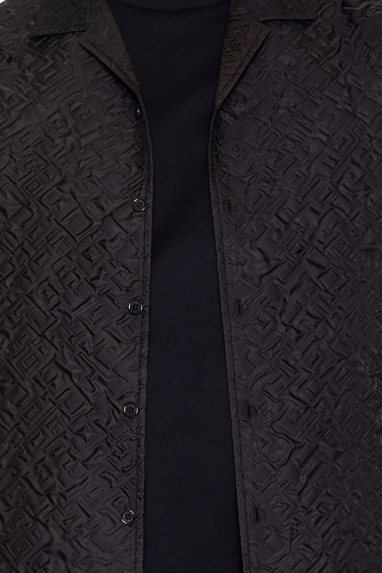  Forever 21 Oversized Textured Shirt - black - Bonton