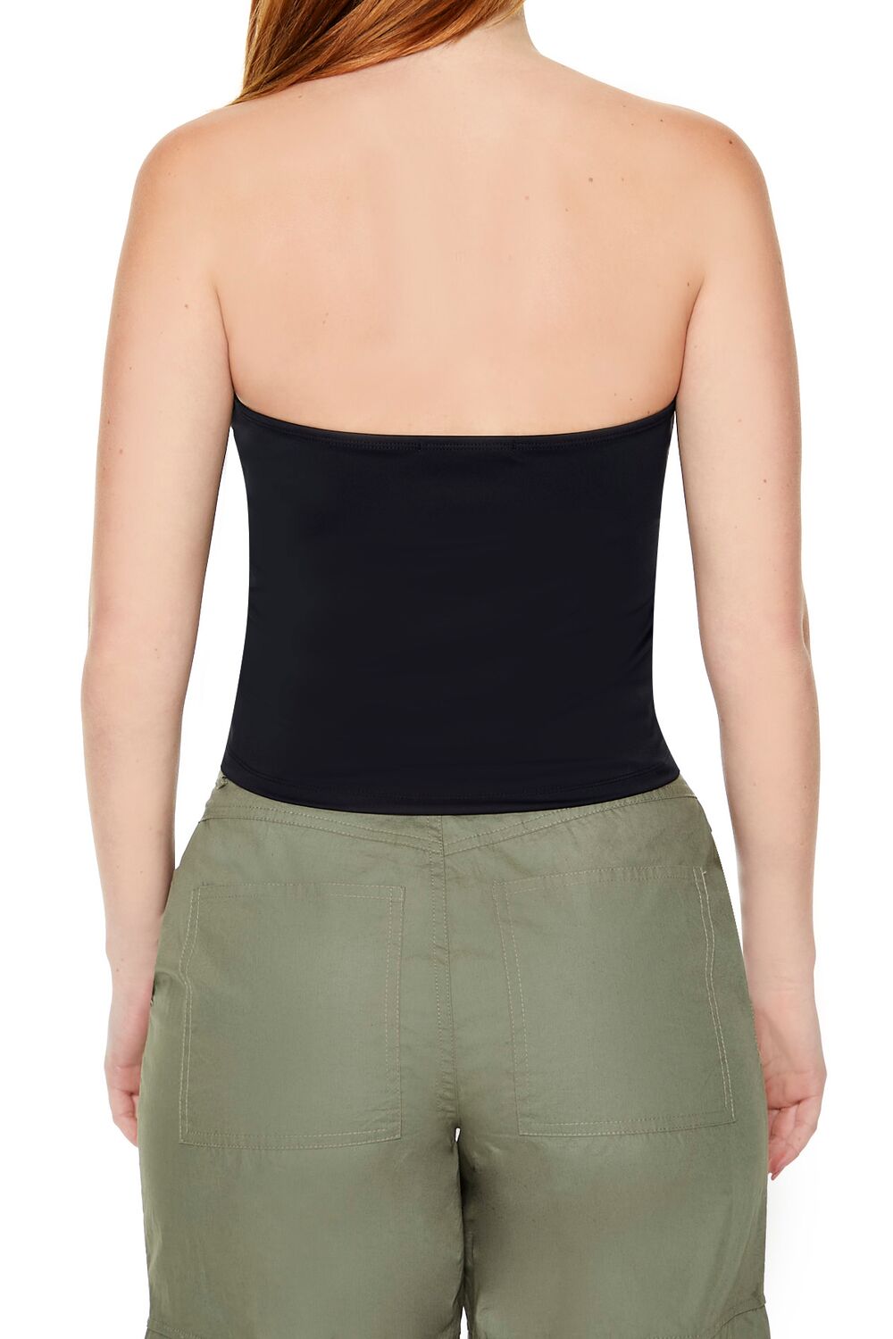  Forever 21 Scuba Knit Bow Tube Top - black - Bonton