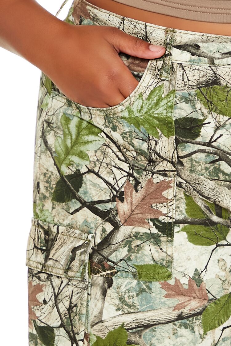 Forever 21 Plus Size Leaf Print Cargo Pants - pink-multi - Bonton