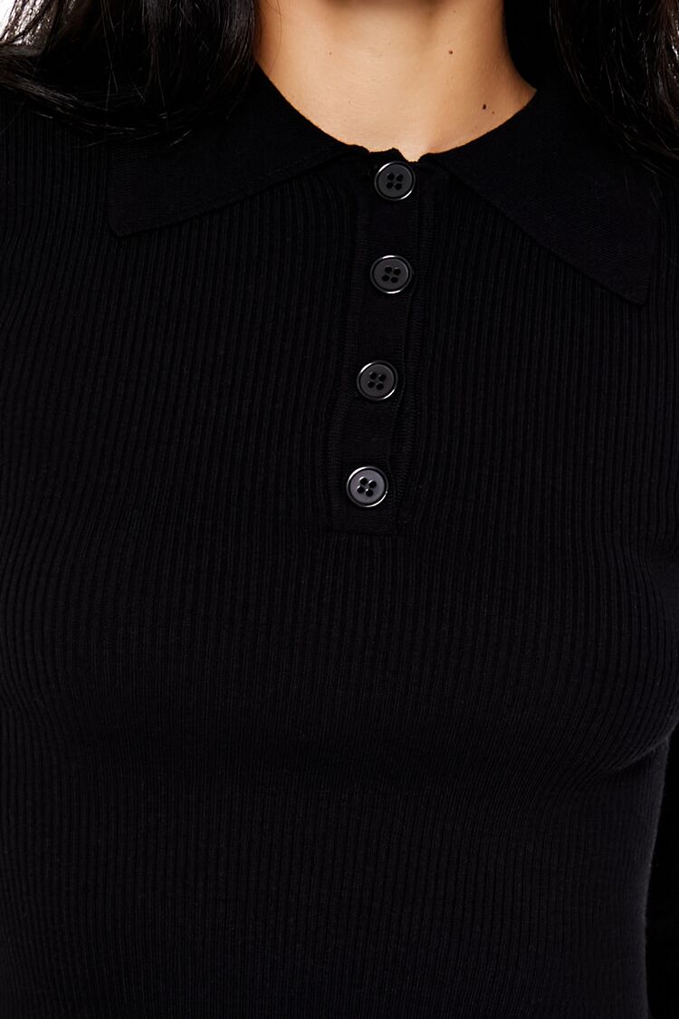  Forever 21 Ribbed Knit Cropped Sweater - black - Bonton