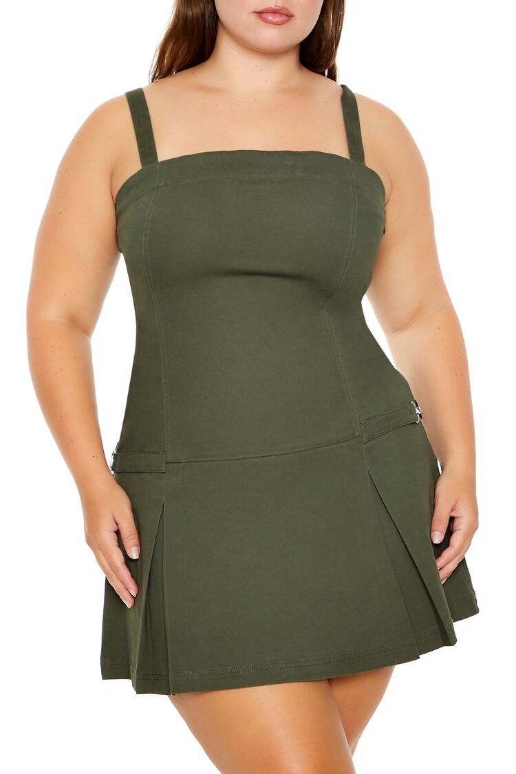 Forever 21 Plus Size Pleated Mini Dress - black-swatch - Bonton