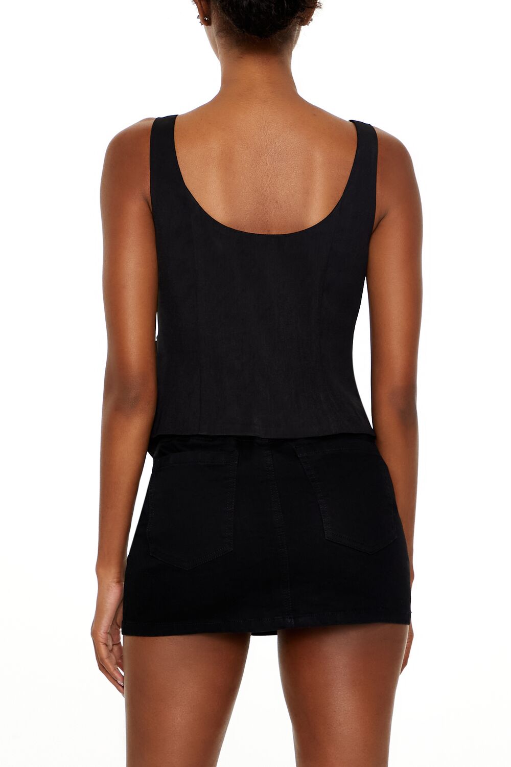  Forever 21 Cargo Split-Hem Crop Top - black - Bonton