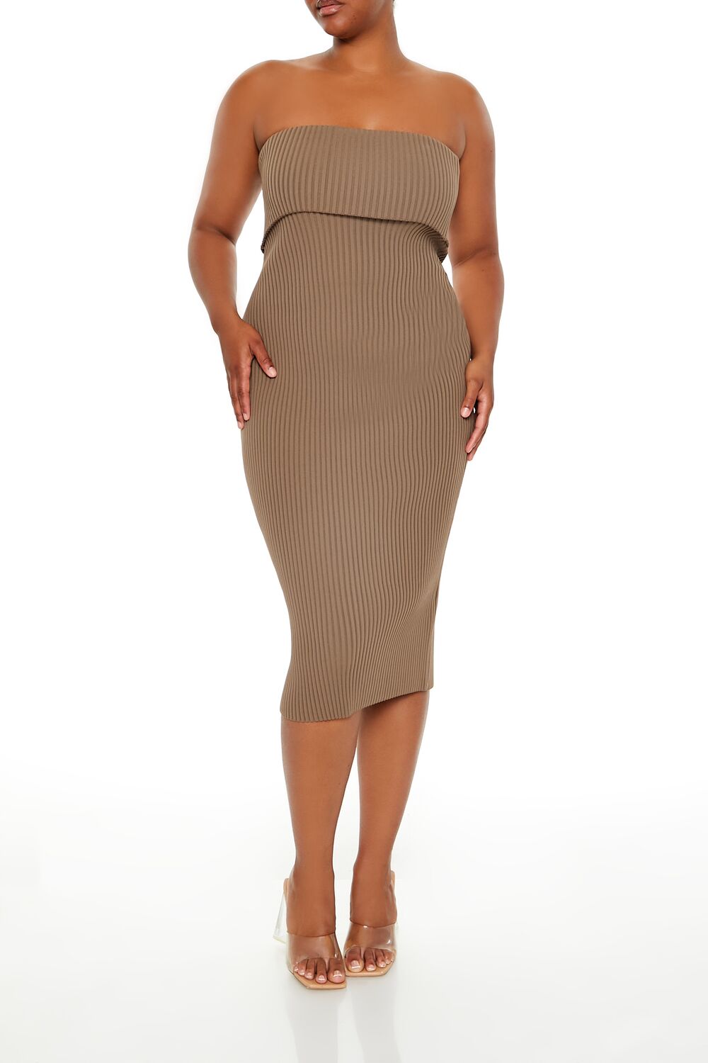  Forever 21 Plus Size Tube Midi Sweater Dress - black-swatch - Bonton
