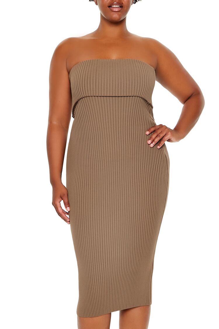  Forever 21 Plus Size Tube Midi Sweater Dress - black-swatch - Bonton