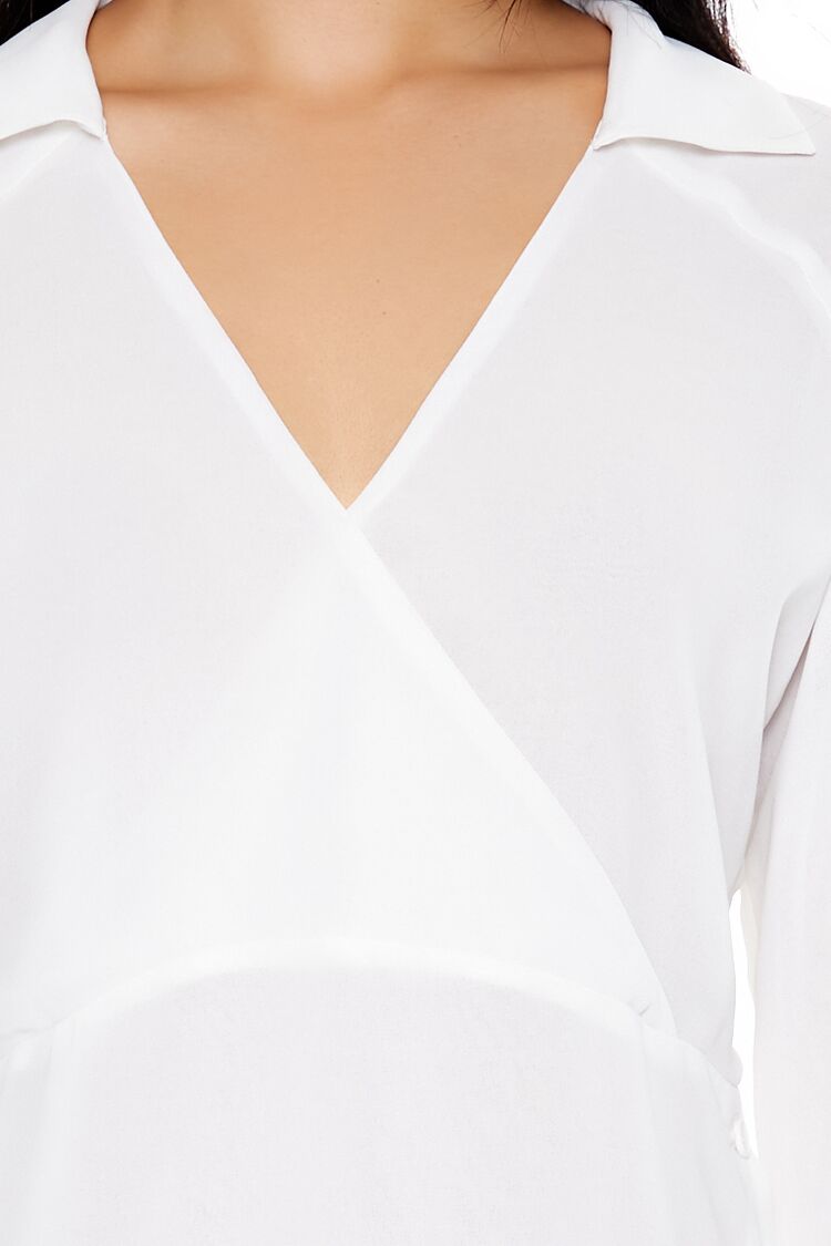  Forever 21 Cutout Surplice Top - white - Bonton