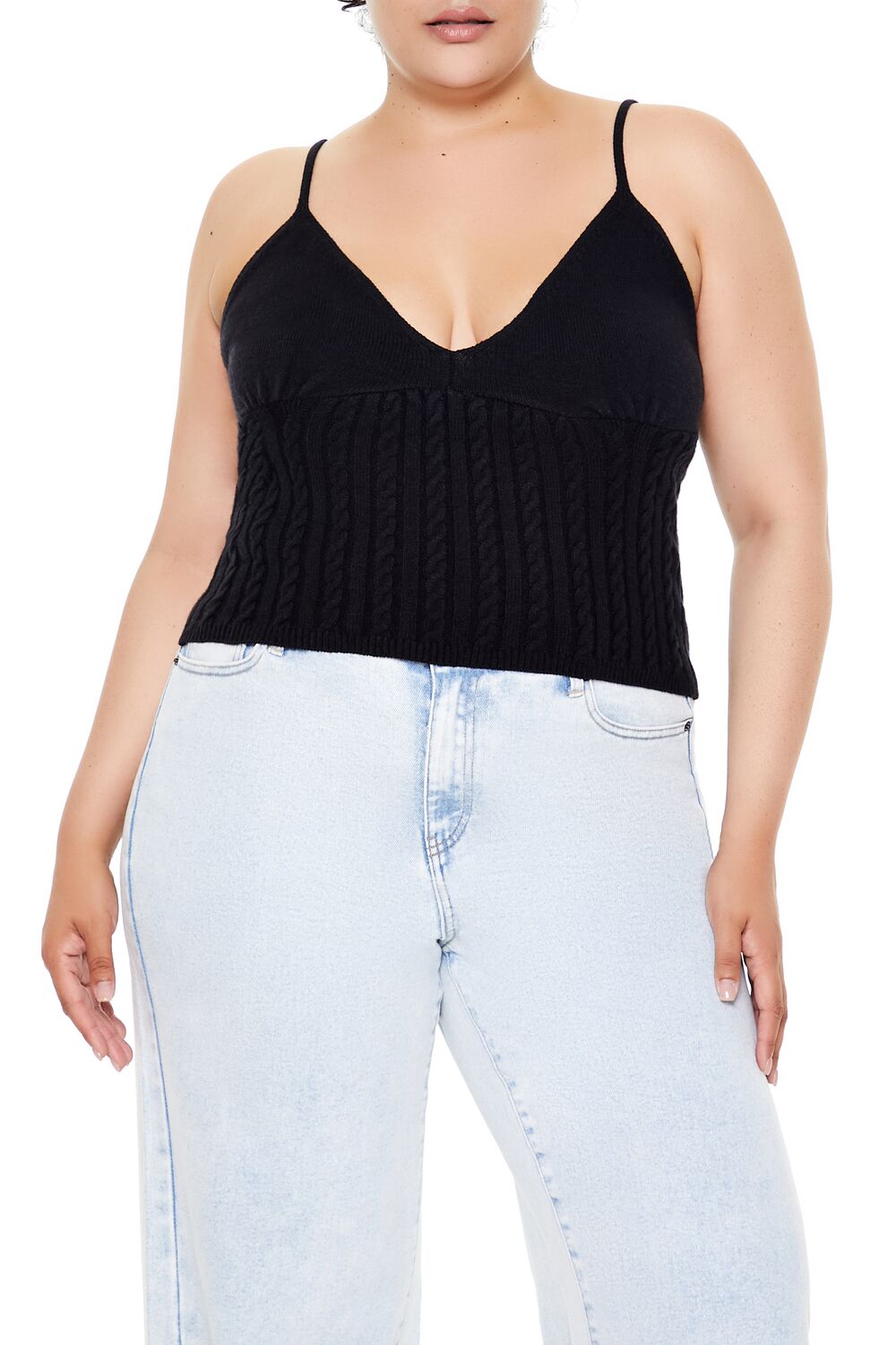  Forever 21 Plus Size Sweater-Knit Cami - black - Bonton