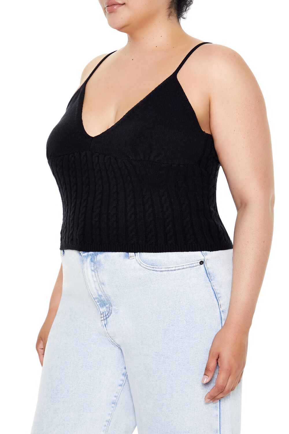  Forever 21 Plus Size Sweater-Knit Cami - black - Bonton