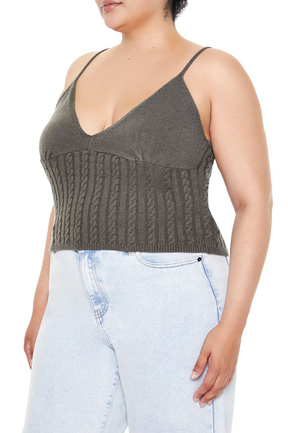  Forever 21 Plus Size Sweater-Knit Cami - black - Bonton