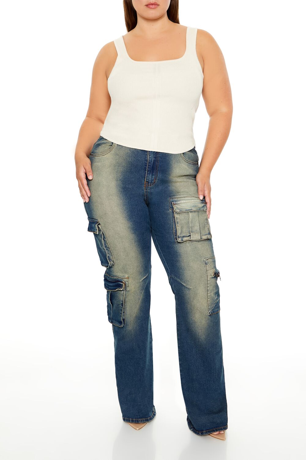  Forever 21 Plus Size Sweater-Knit Tank Top - cream - Bonton