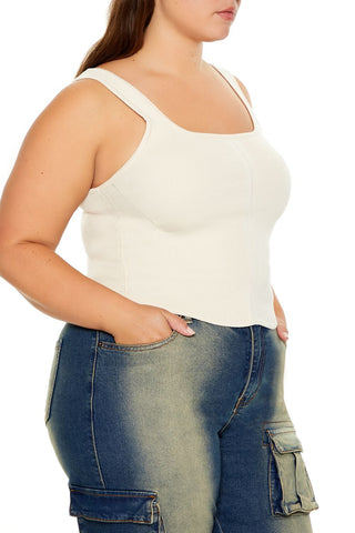 Plus Size Sweater-Knit Tank Top