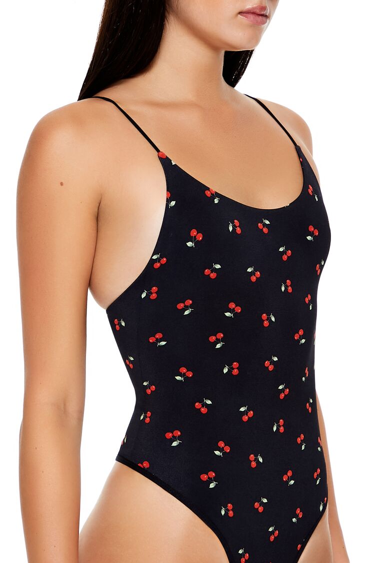  Forever 21 Seamless Cami Lingerie Bodysuit - black-multi - Bonton