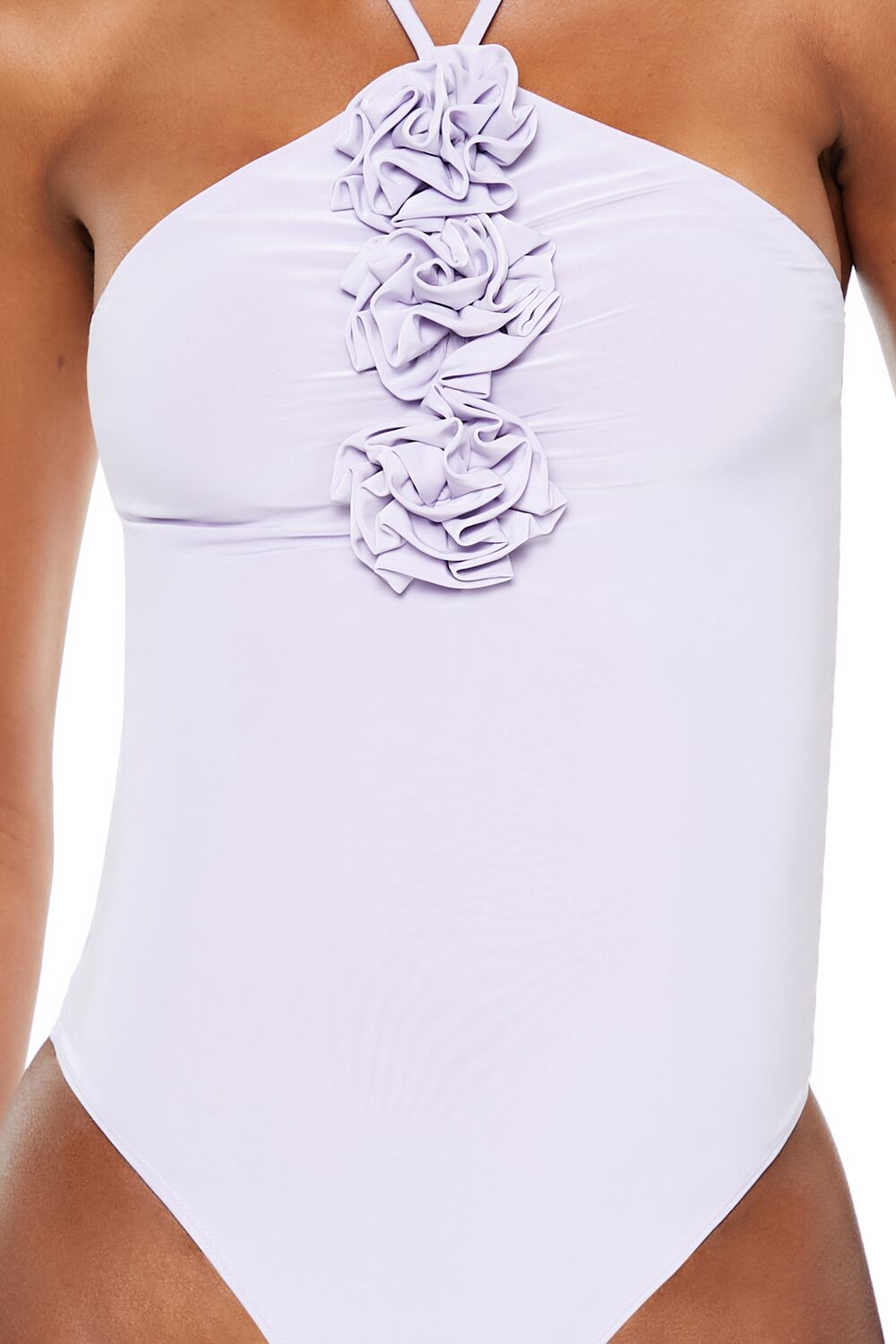  Forever 21 Rosette Halter Bodysuit - black - Bonton
