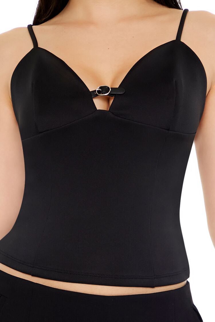  Forever 21 Cropped Buckle-Strap Cami - taupe - Bonton