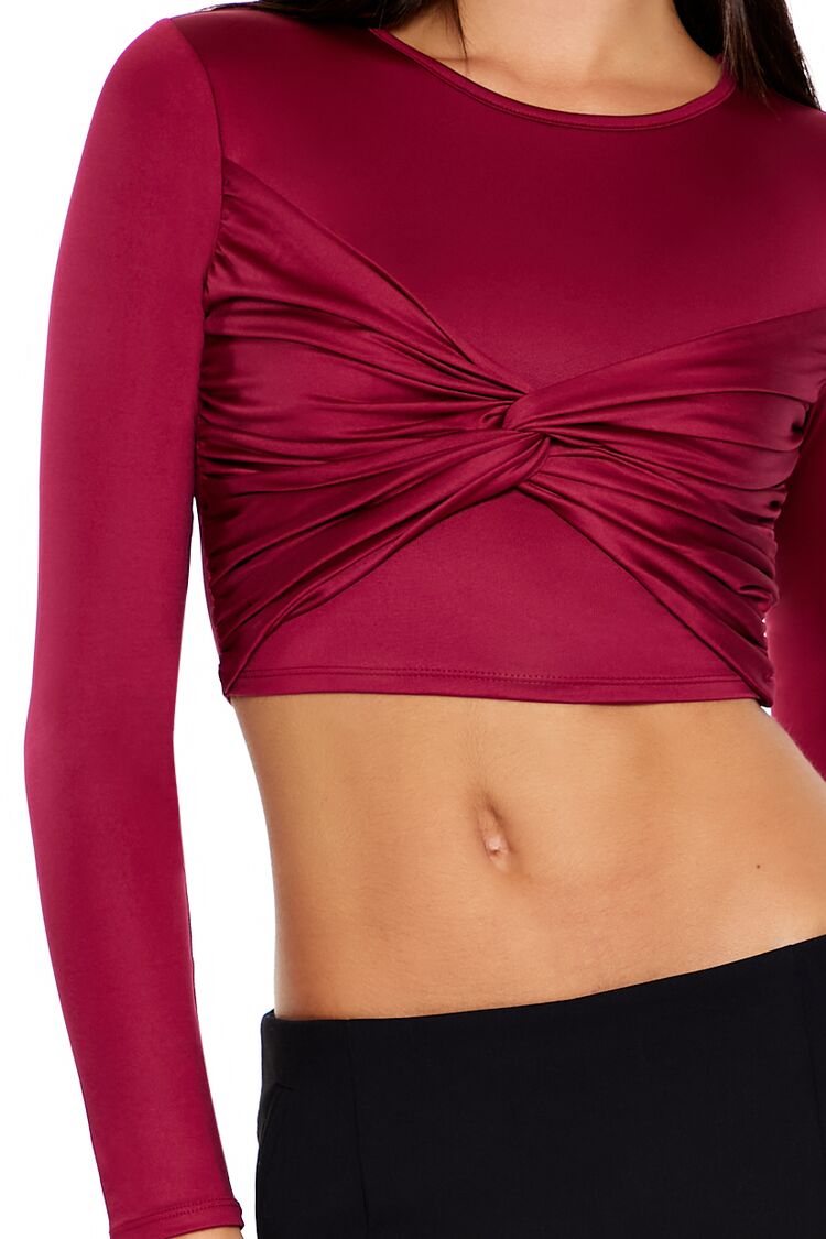  Forever 21 Contour Sculpt Twisted Crop Top - black - Bonton