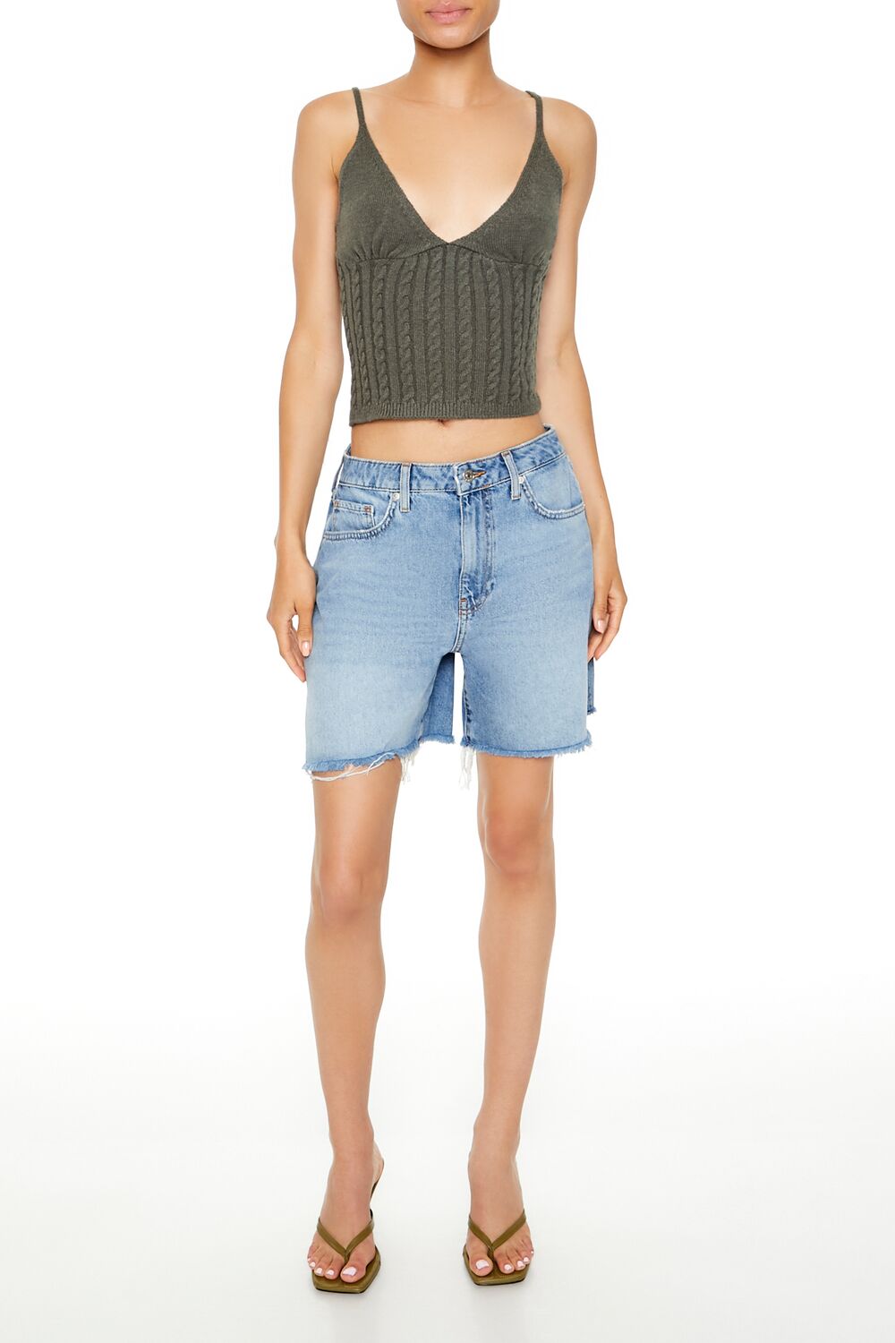  Forever 21 Cropped Sweater-Knit Cami - black - Bonton