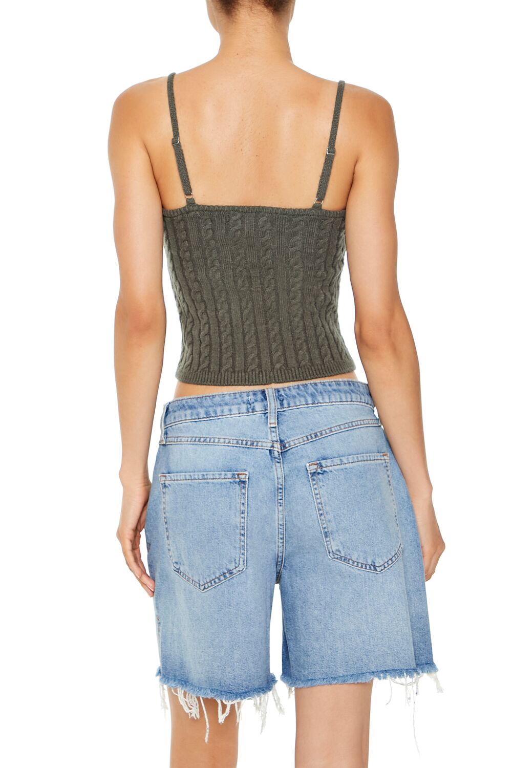  Forever 21 Cropped Sweater-Knit Cami - black - Bonton