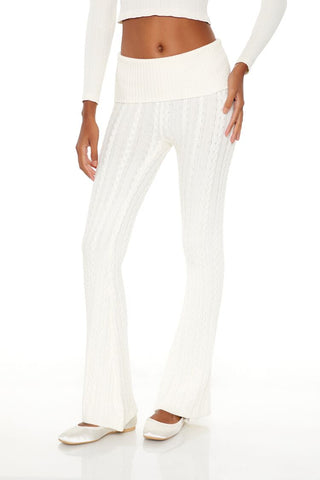 Foldover Sweater-Knit Pants