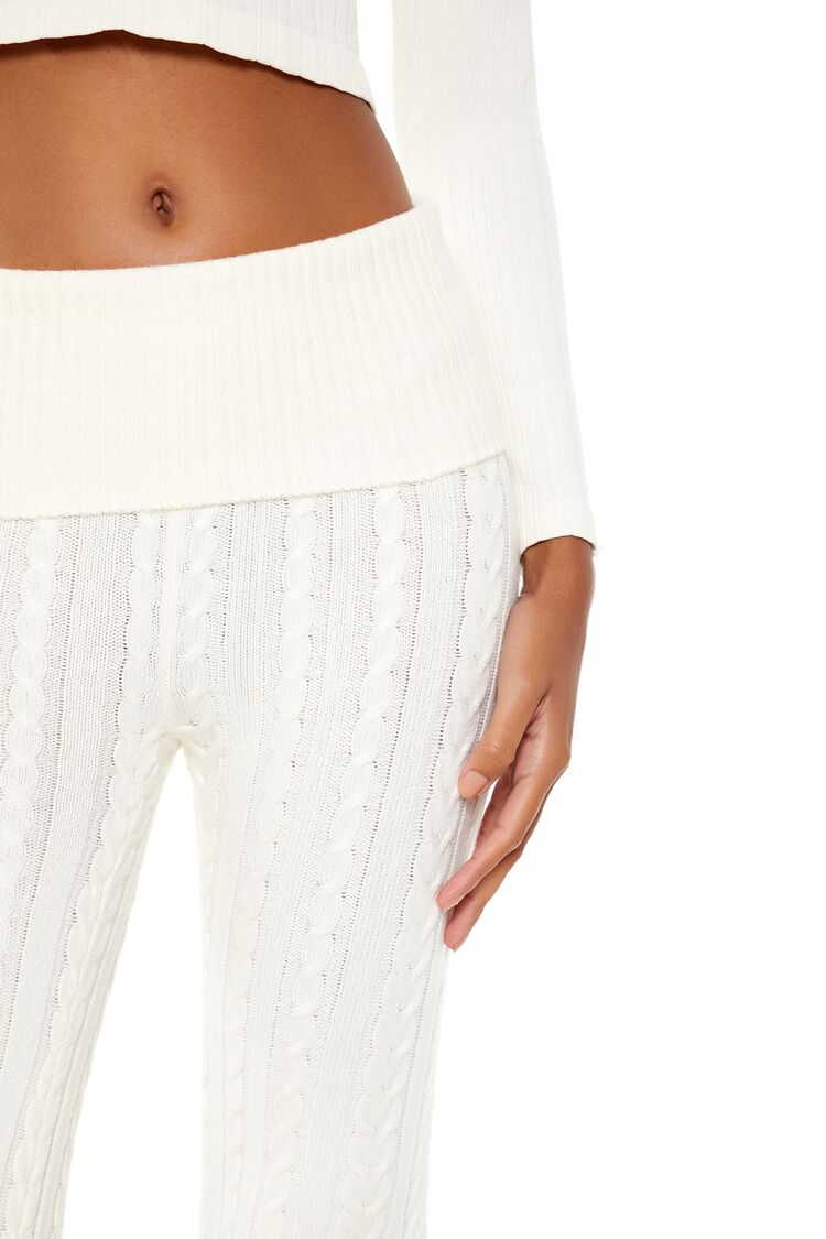  Forever 21 Foldover Sweater-Knit Pants - red - Bonton