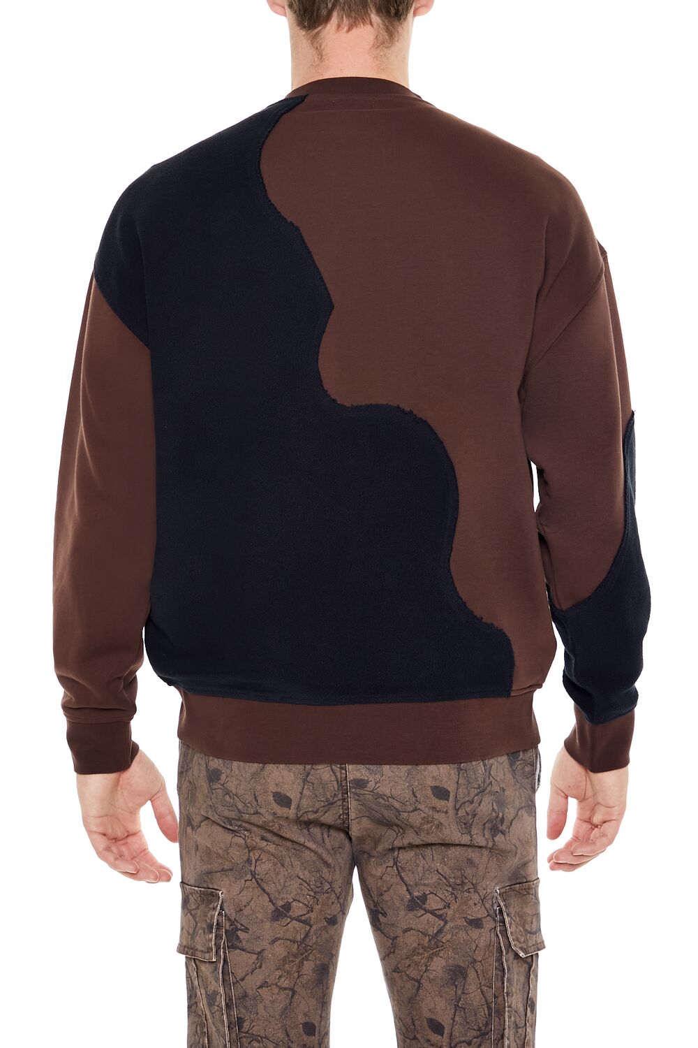  Forever 21 Colorblock Pullover Sweatshirt - dark cocoa black - Bonton