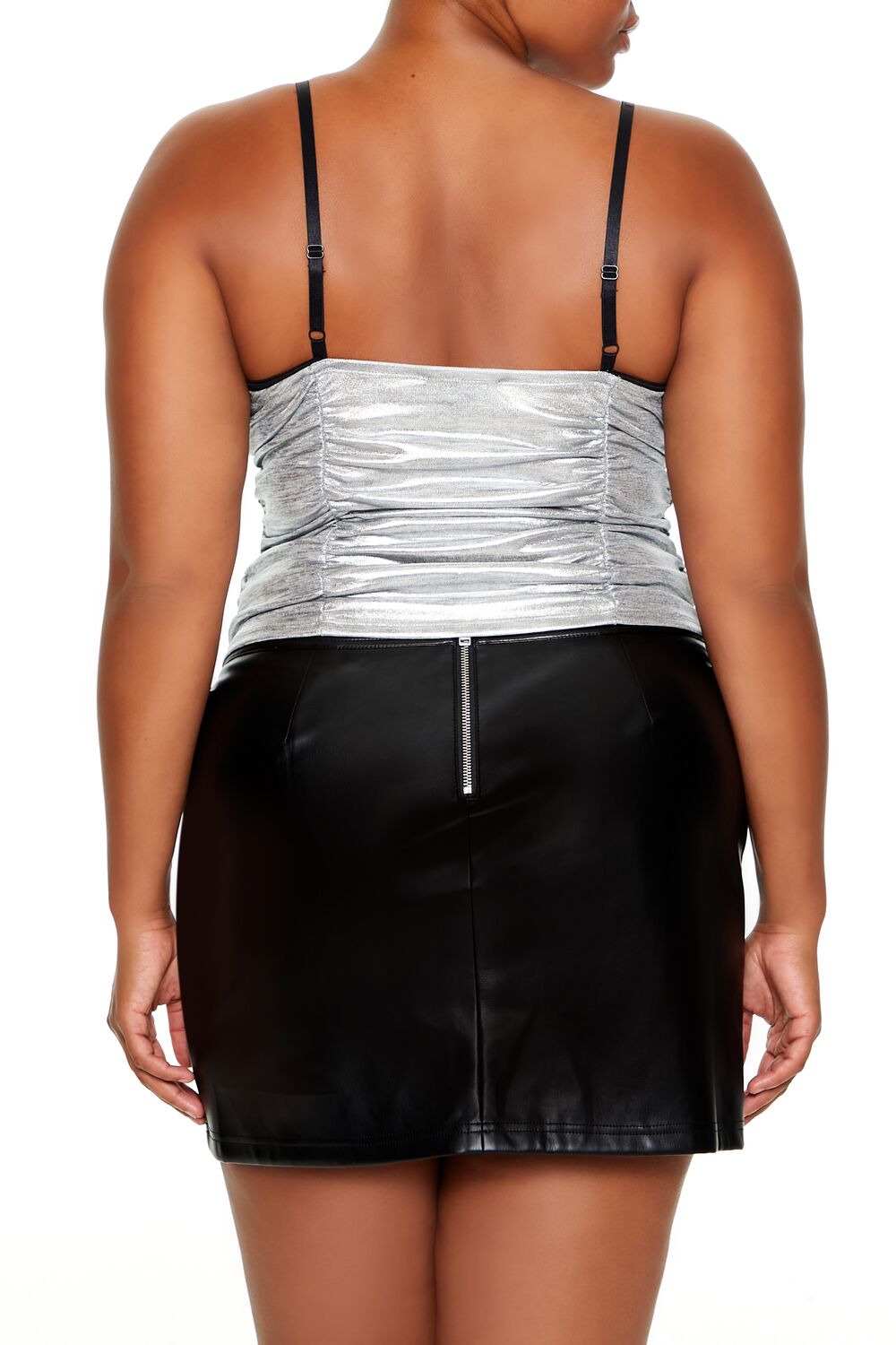  Forever 21 Plus Size Metallic Two-Tone Cami - white multi - Bonton