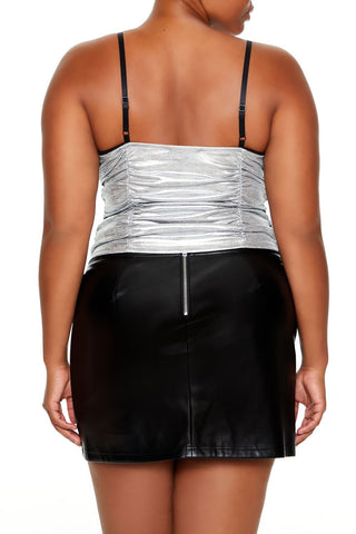 Plus Size Metallic Two-Tone Cami