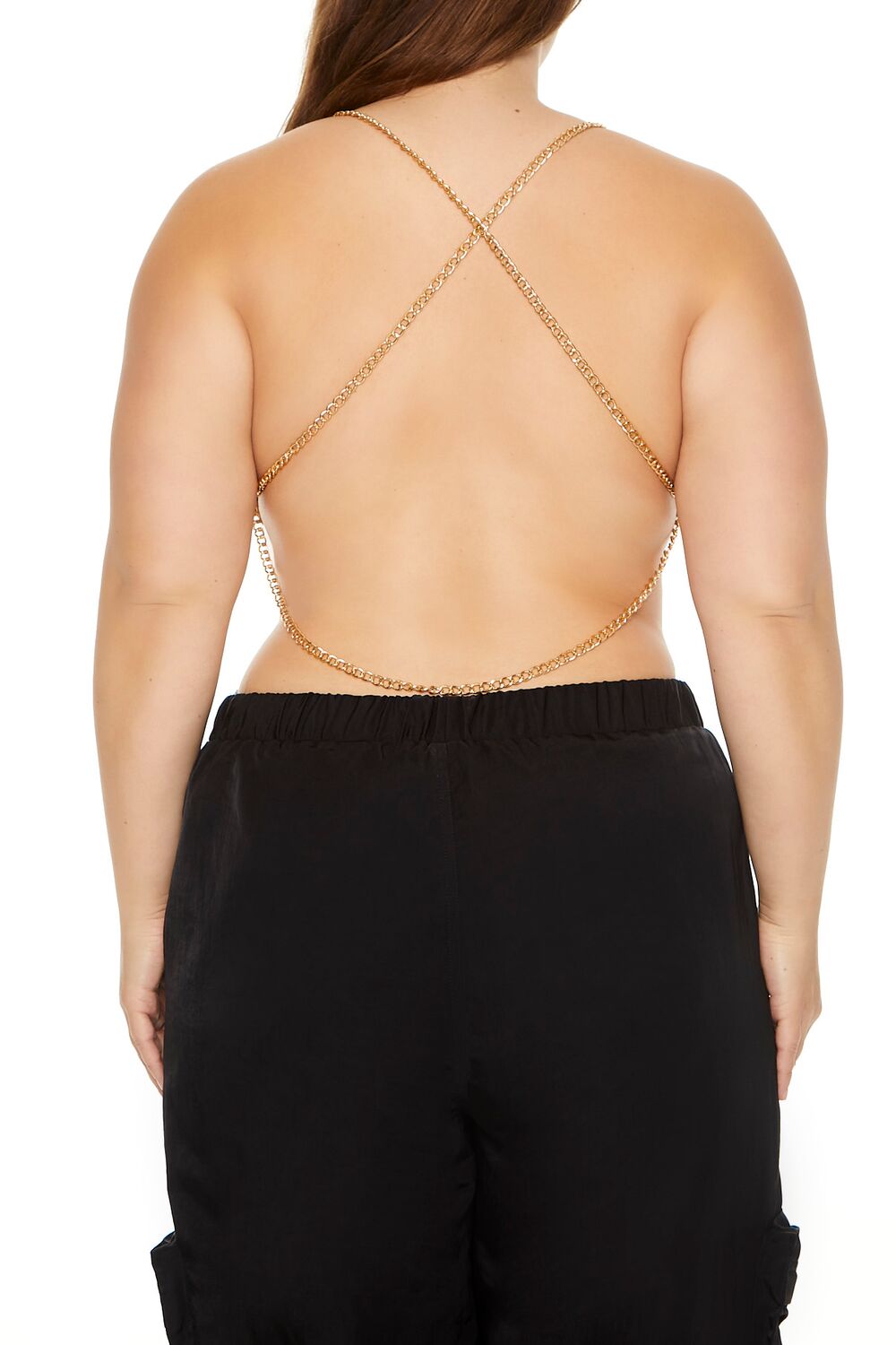  Forever 21 Plus Size Cutout Chain Bodysuit - black - Bonton