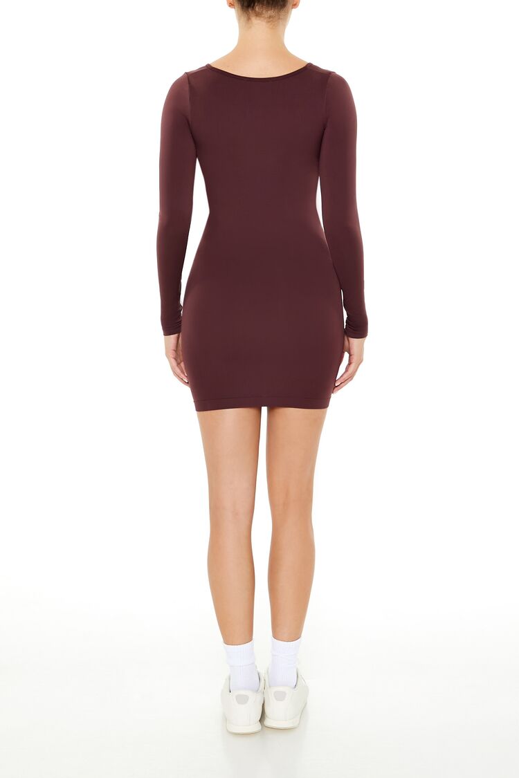  Forever 21 Seamless Scoop-Neck Mini Dress - merlot - Bonton