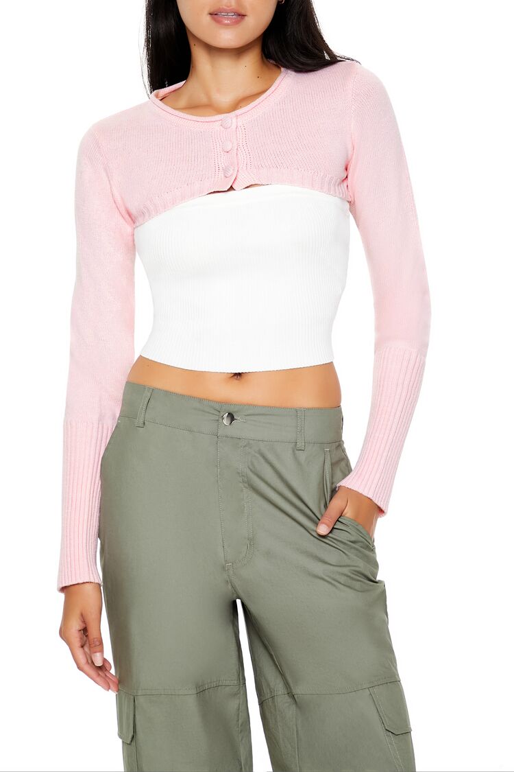  Forever 21 Cardigan Shrug Sweater - cream - Bonton