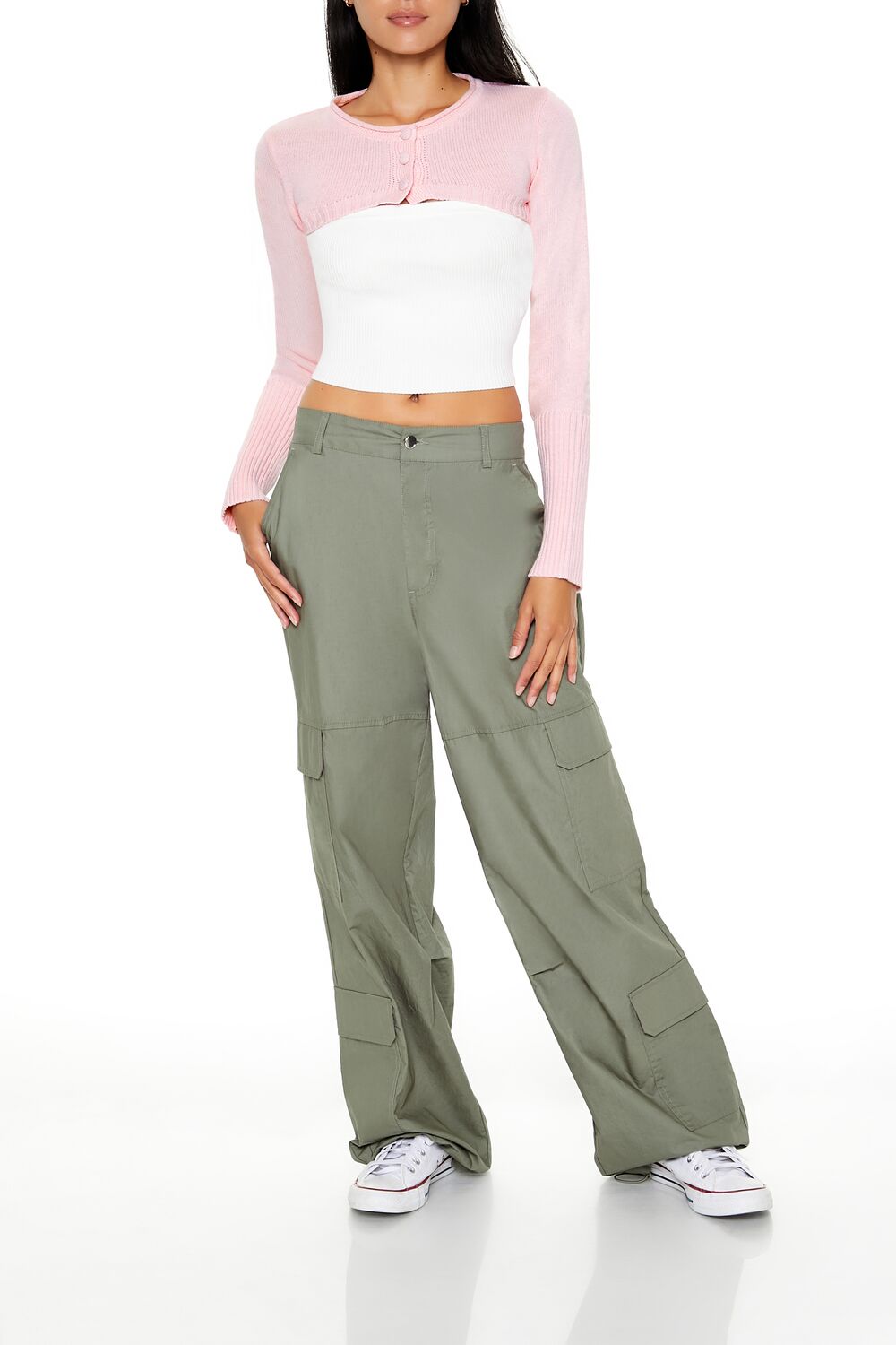  Forever 21 Cardigan Shrug Sweater - cream - Bonton