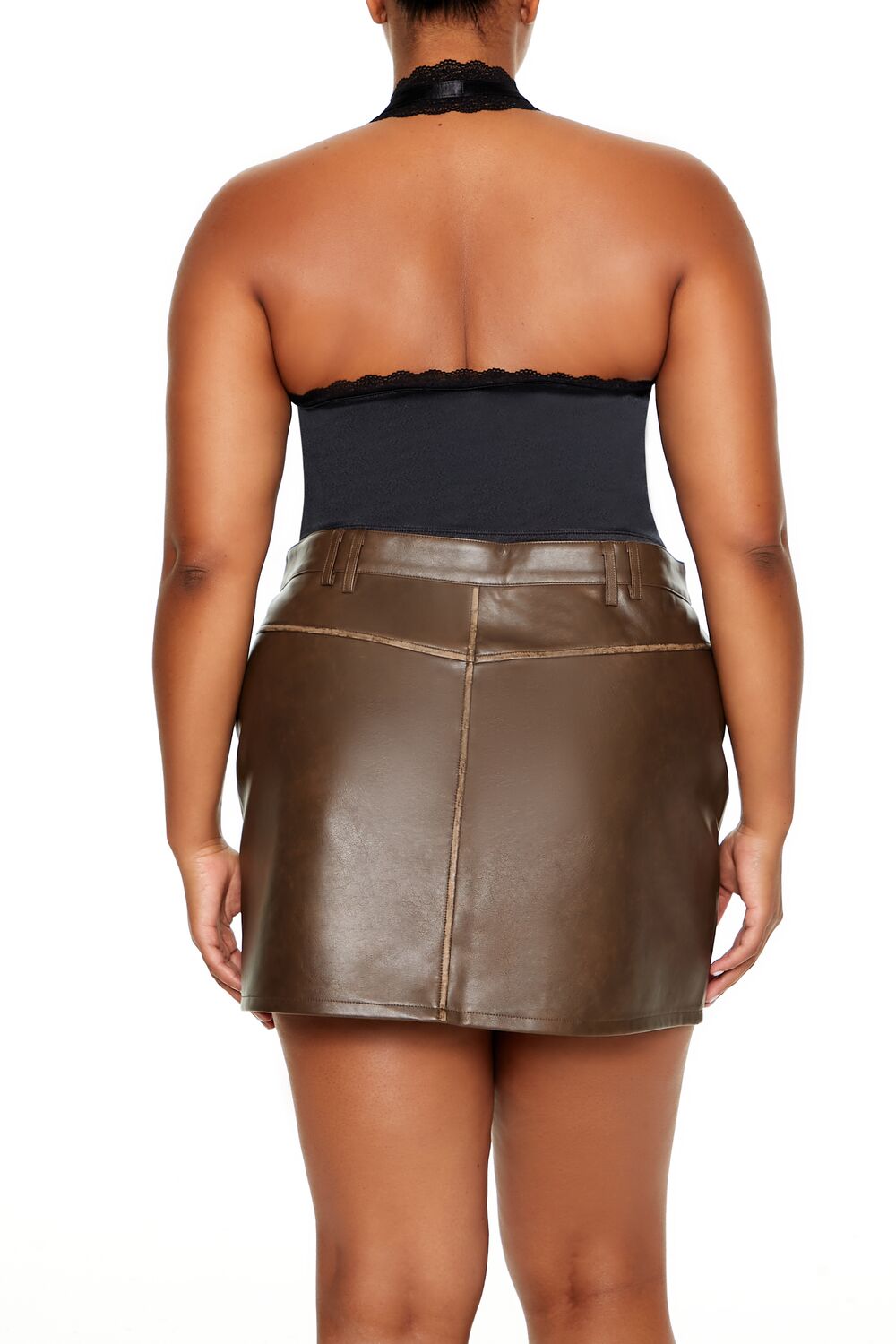  Forever 21 Plus Size Satin Corset Halter Top - black - Bonton