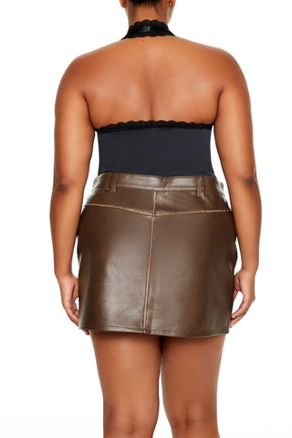 Plus Size Satin Corset Halter Top