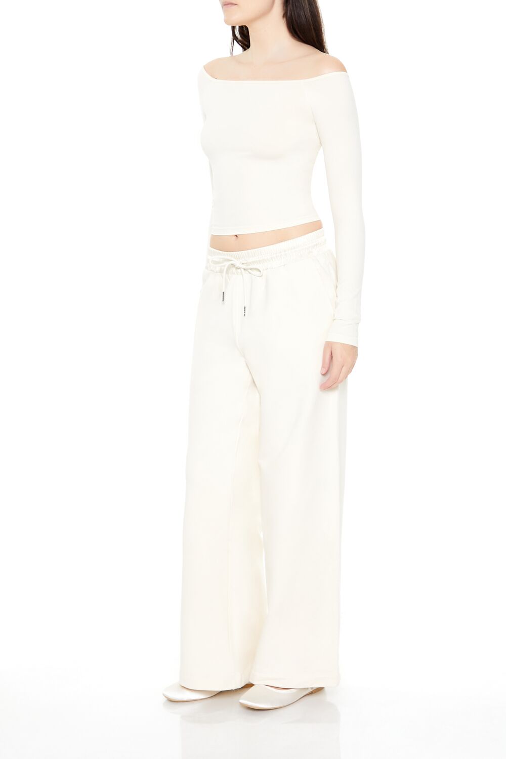  Forever 21 Satin Mid-Rise Wide-Leg Pants - cream - Bonton