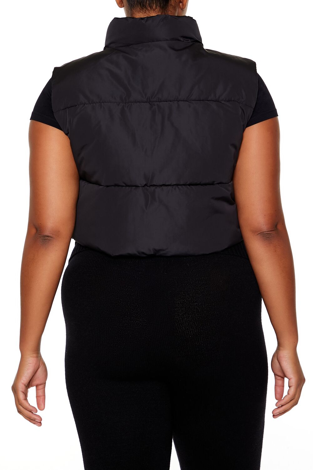  Forever 21 Plus Size Cropped Puffer Vest - black - Bonton