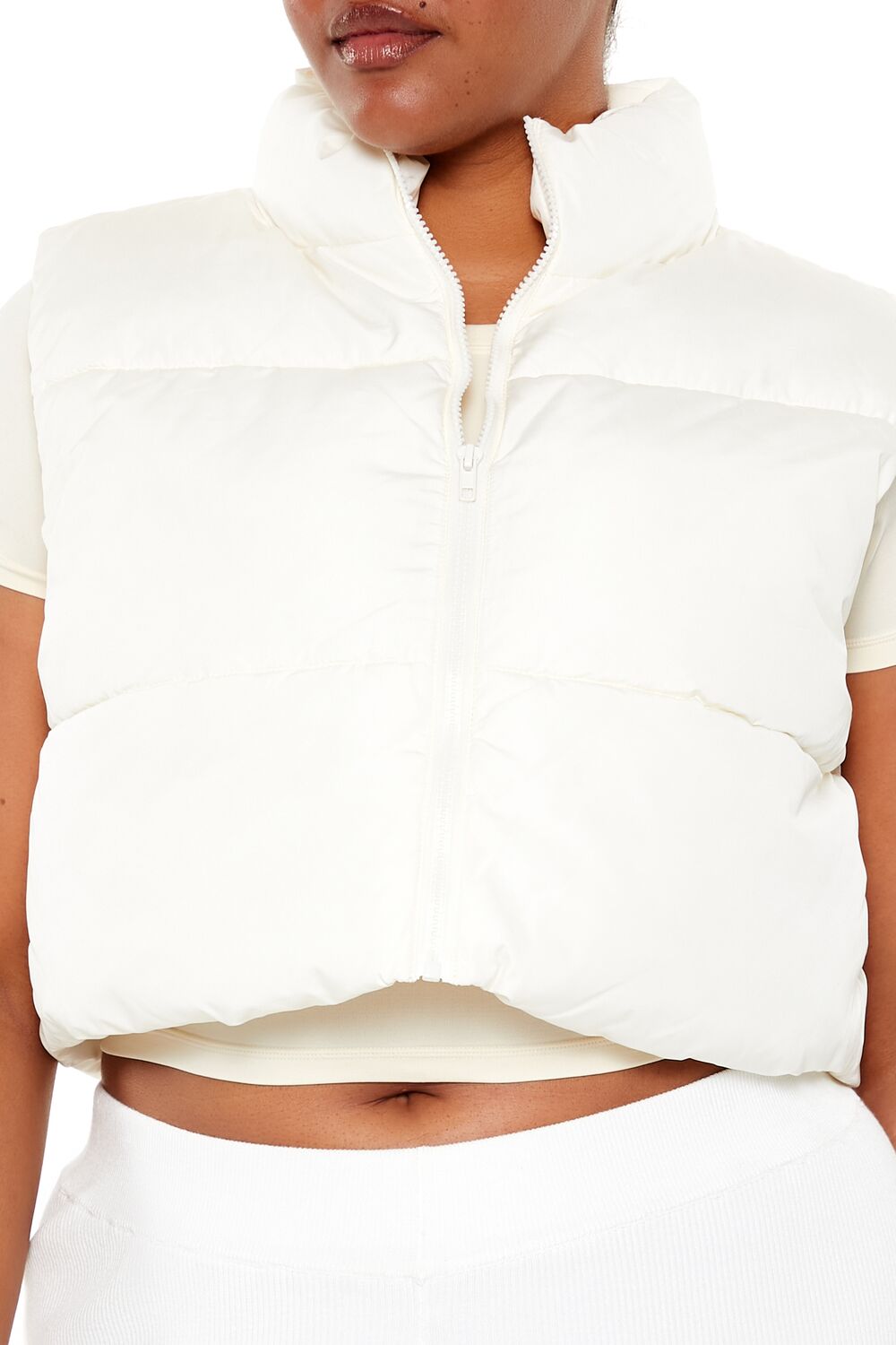  Forever 21 Plus Size Cropped Puffer Vest - black - Bonton