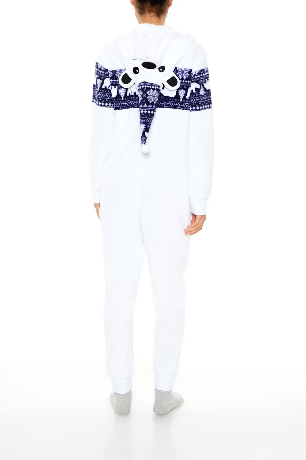  Forever 21 Hooded Polar Bear Jumpsuit - white-multi - Bonton