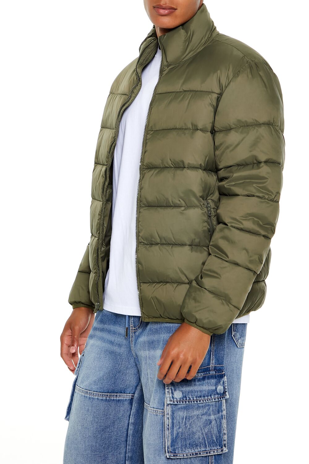  Forever 21 Packable Zip-Up Puffer Jacket - black-swatch - Bonton