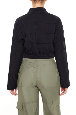 Quilted Zip-Up Cropped Jacket