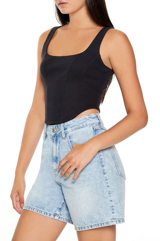 Pointelle Knit Crop Top