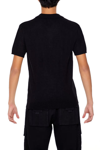 Sweater-Knit Polo Shirt