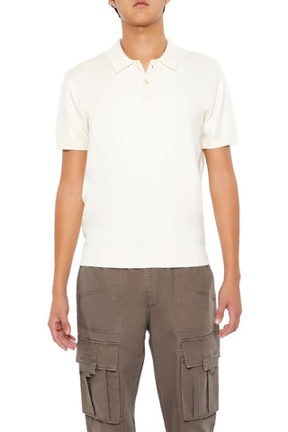 Sweater-Knit Polo Shirt