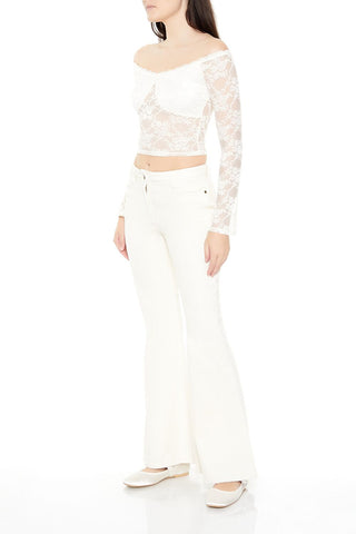 Corduroy Mid-Rise Flare Pants