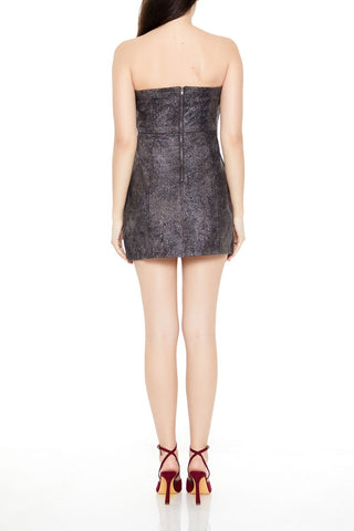 Glitter Denim Tube Mini Dress