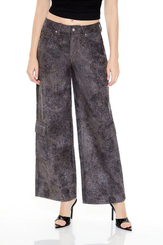 Rhinestone Mid-Rise Cargo Pants