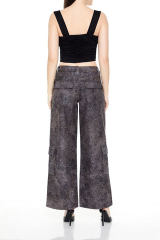 Rhinestone Mid-Rise Cargo Pants