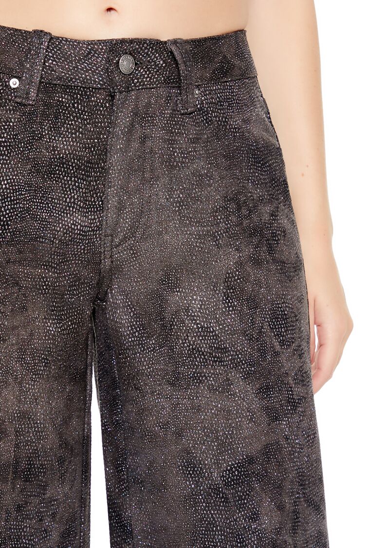  Forever 21 Rhinestone Mid-Rise Cargo Pants - brown-multi - Bonton