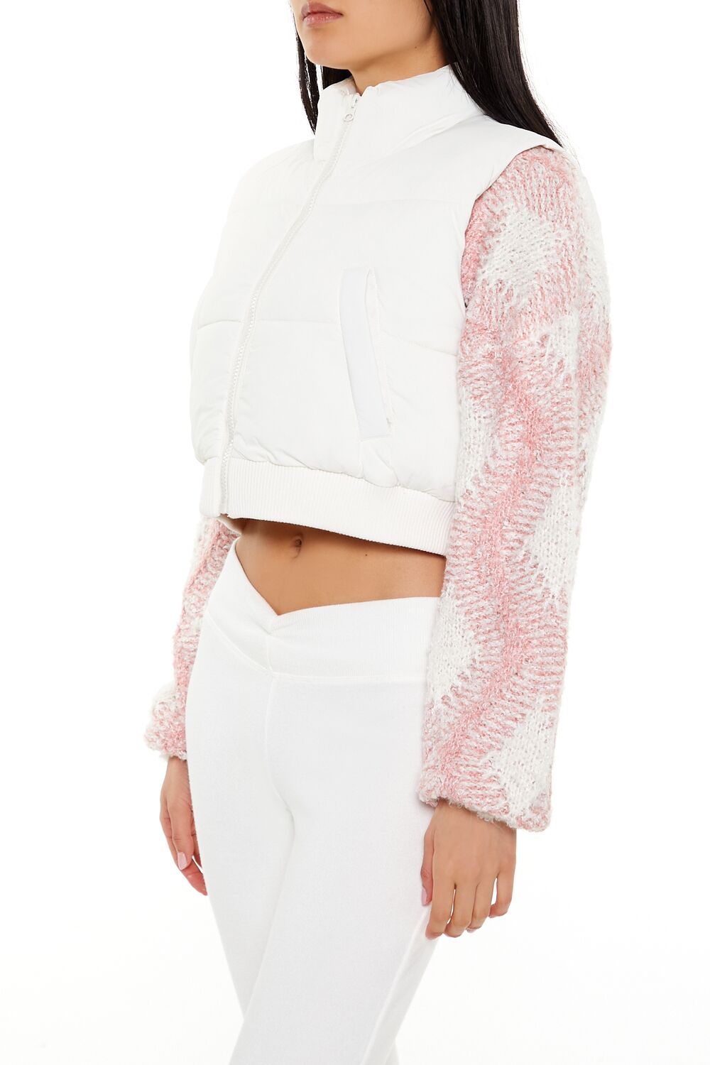  Forever 21 Quilted Cropped Vest - black - Bonton