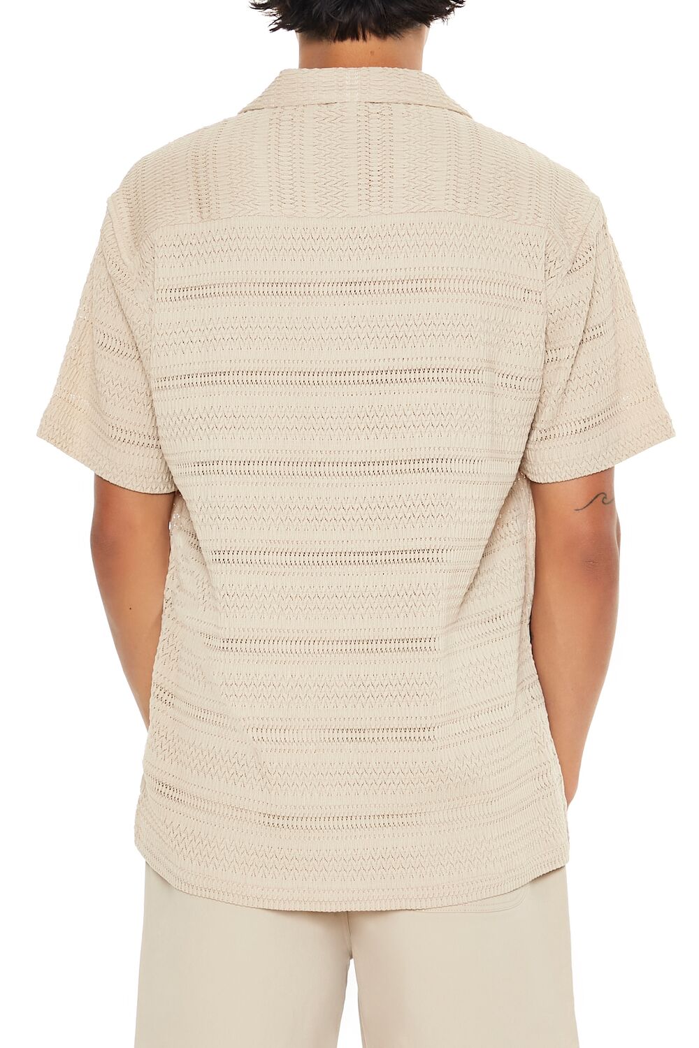  Forever 21 Lace Button-Front Shirt - taupe - Bonton