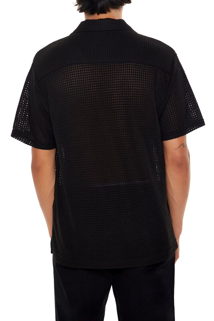  Forever 21 Textured Short-Sleeve Shirt - black - Bonton