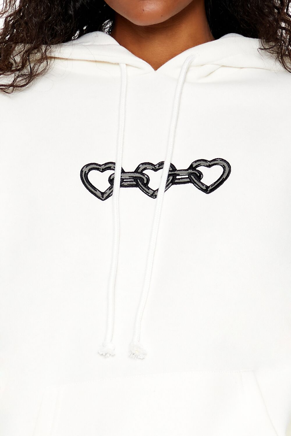  Forever 21 Angel Heart Chain Hoodie - white multi - Bonton