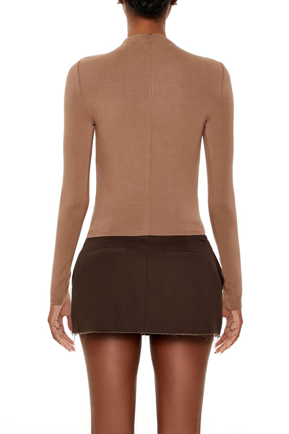 Forever 21 Corset High-Neck Top - beige - Bonton